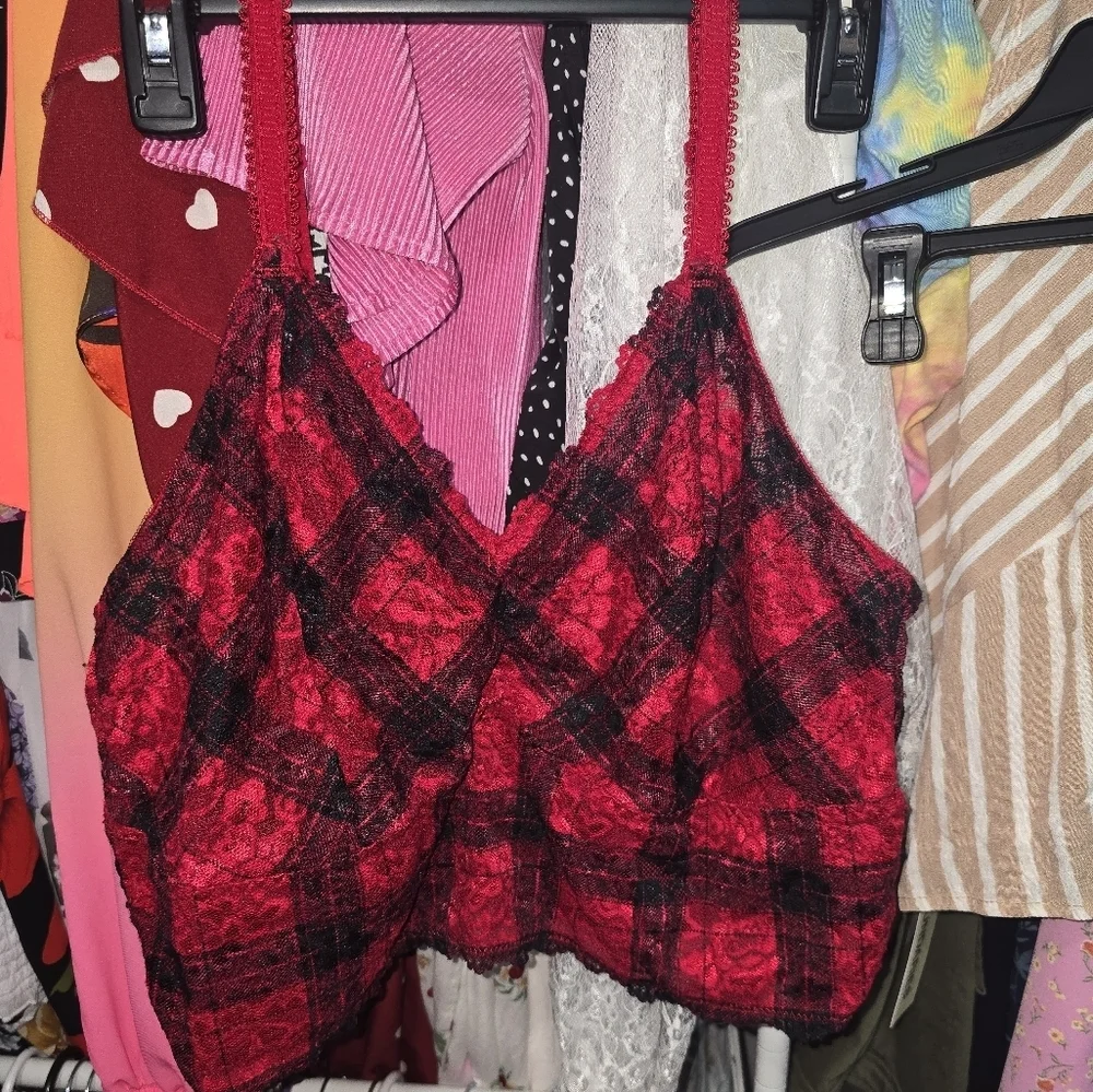 Like new Torrid Plaid Lace Bralette 3x